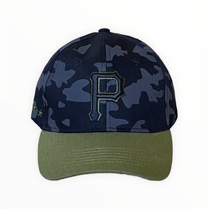 Pittsburgh Pirates SGA Military Camo SnapBack Hat/Cap - Black Gray Army Green 